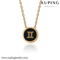 43409 necklace fashion accessories18k simple gemini pendant gold plated jewelry necklace